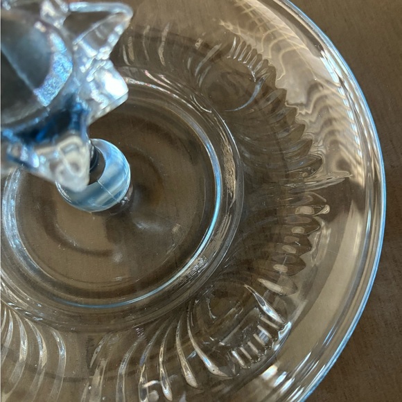 1930s Handmade Elegant Glass Paden City Maya Light Ice Blue Center Handle - Picture 4 of 6